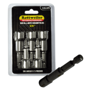 BOCALLAVE MAGNETICA 1/4" x 5 Pzas. "Rottweiller"