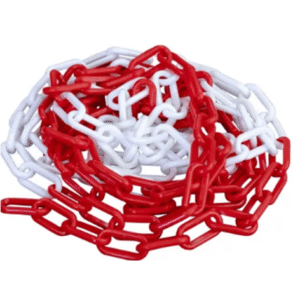 CADENA PLASTICA Roja y Blanca 8 mm. x 25 mtr.