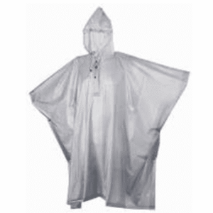 PONCHO PE P/Lluvia Descart.Transp. 100x125 cm