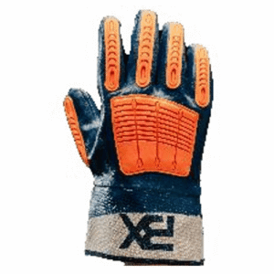 Guante Nitrilo Antishock *BX -Pesado Completo Azul P/Lona C/TPR