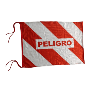 Bandera de Tela -PELIGRO 50 x 70 cm Roja y Blanca
