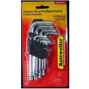LLAVE Torx Juego x 9 Piezas Rottweiler Serie Corta