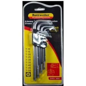 LLAVE Torx Juego x 9 Piezas Rottweiler Serie Larga