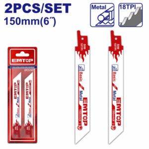 HOJA DE SIERRA sable -Set x 2u -Metal 150mm -18T Bimetal *EMTOP//ET- ERSB922EF