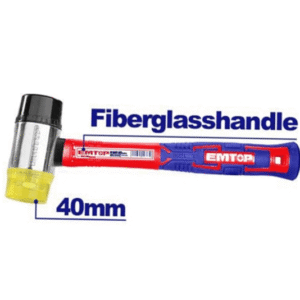MARTILLO CABEZA NYLON y CAUCHO 40mm *EMTOP// ET-EHAMRH0401