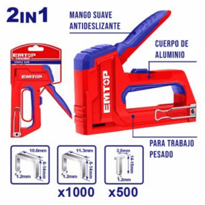 Engrampadora Aluminio tipo Stanley 2 en 1 *EMTOP// ET-ESGU3001