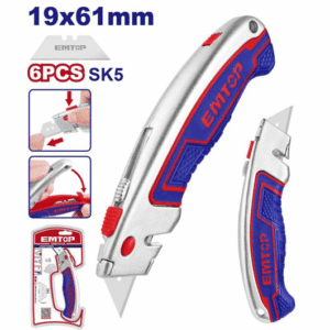 CUTTER METAL trap. c/grip c/6 hojas *EMTOP// ET-ESNKT6128