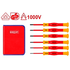 Destornillador 1000V -precision -Set 6 aisl. VDE *EMTOP// ET-EKIPSD0601