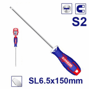 Destornillador Plano - imantado S2 PL6x150 *EMTOP// ET-ESDRSL6602