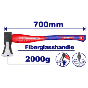 HACHA Mango Fibra de partir 2000grs cabo 700mm *EMTOP// ET-EHAMAF0102