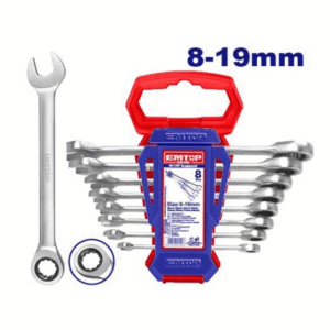 LLAVE COMBINADA -Set 8 pzs c/crique IND. 8 *EMTOP// ET-ECSS10802