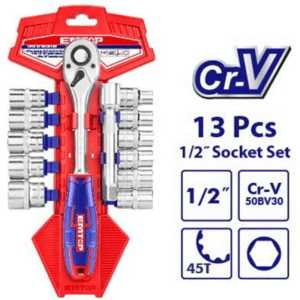 TUBO Jgo. de 13 Pz 1/2" criquet y ext. *EMTOP// ET-ESKT12131