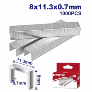 Engrap. -Caja de Grapa 8 X 11,3 x 0,7mm 1000Pzs -EMTOP//ENAL0108
