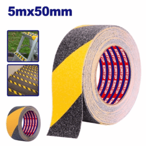 Cinta antideslizante Amar/Negro 50mm x 5 mt -EMTOP//EMVA3560