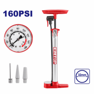 INFLADOR DE PIE Aluminio160Psi C/Man.3 Picos EMTOP// EPP1C10