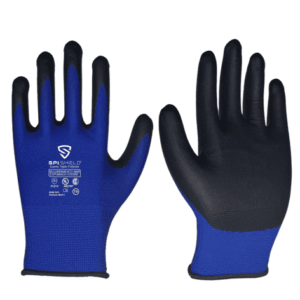 Guante Nitrilo/Espum-Negro en Palma S/Cost. Alg. Azul T 8 *