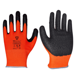 Guante Latex-Negro en Palma S/Cost. Alg. Naranja T 7 *