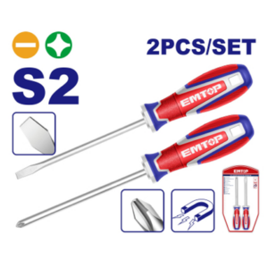 Juego de 2 destornilladores PL+PH S2 magnetic Industrial EMTOP // ET-ESST0221