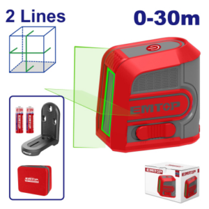 Nivel laser verde 30mt 2 lineas TOP VALUE EMTOP // ET-ESLE2M03
