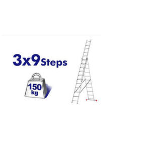Escalera Aluminio uso Int. extens. 3x9- 2,5 a 5 *EMTOP// ET-ELAD4391