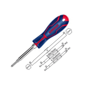 Destornillador 6 en 1 Cr-v diam.1/4-5/16 PL *EMTOP// ET-ESDRH0602
