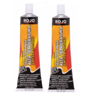 SILICONA Alta Temp. ZAFF Rojo  50 cc. Pomo