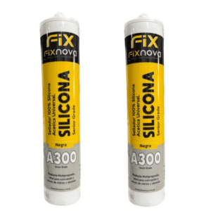 SILICONA Acetica FIXNOVA Negra   280 cc. Cartucho A-300