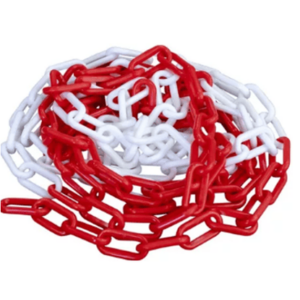 CADENA PLASTICA Roja y Blanca 8 mm. x 25 mtr.