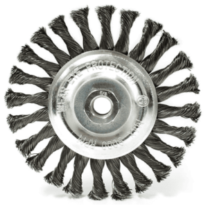 CEPILLO TRENZADO SIMPLE C/Tuerca 4.1/2" Tigerlion Rosca M14 p/Amoladora