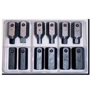 PUNTA P/TAPON CARTER Juego x12 Un. Cuadradas - Hexagonal