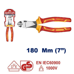 Alicate 1000V. corte oblicuo 180mm IND. Cr-v*EMTOP// ET-EPLRHD0731