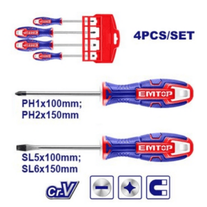 Destornillador -Set 4pzs *EMTOP// ET-ESST0402
