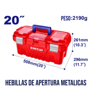 CAJA HERRAMIENTAS Plastica 20" 508x296x261 c/band. 22 Kg *EMTOP// ET-EPBX2002