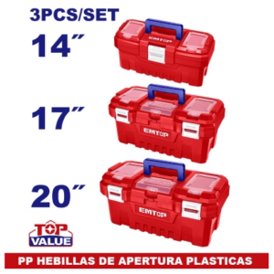 CAJA HERRAMIENTAS Plastica - Set 14, 17 y 20" c/pla *EMTOP// ET-EPBXK0301