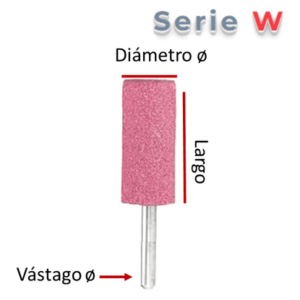 PUNTA MONTADA Rosa "W-169" ( 8 Ø x 10 Lgo.) Vast. Ø 1/8