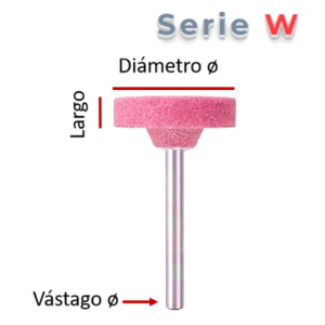 PUNTA MONTADA Rosa "W-217" ( 25 Ø x 10 Lgo.) Vast. Ø 1/4