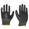 Guante PU Negro en Palma -S/Cost. Alg. T 10 *