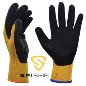 Guante Latex LADRILLERO -Negro en Palma - Poliester G10 Amarillo T   9